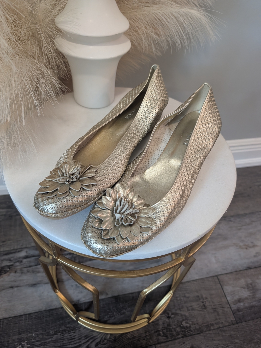 Sesto Meuuci  Golf Floral Applique Women’s Ballet Flats Sz 9.5